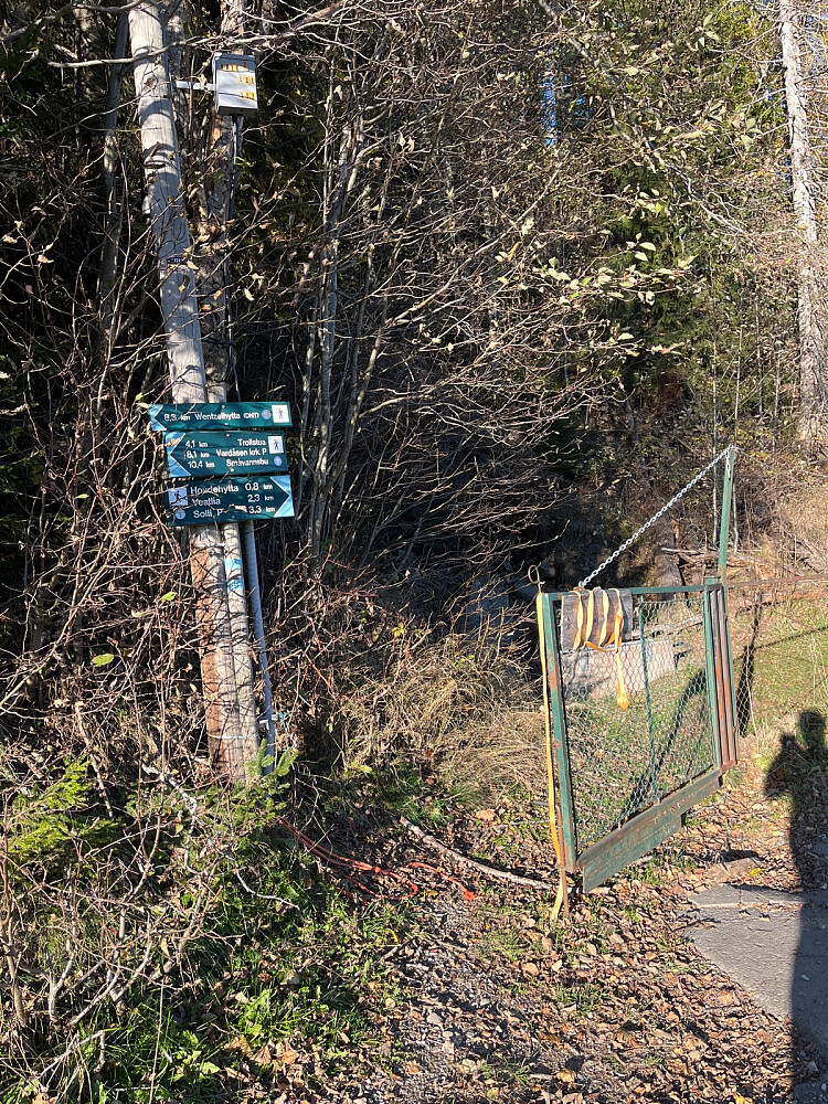 Stistart fra Solliveien, ca 200 m fra p-plassen