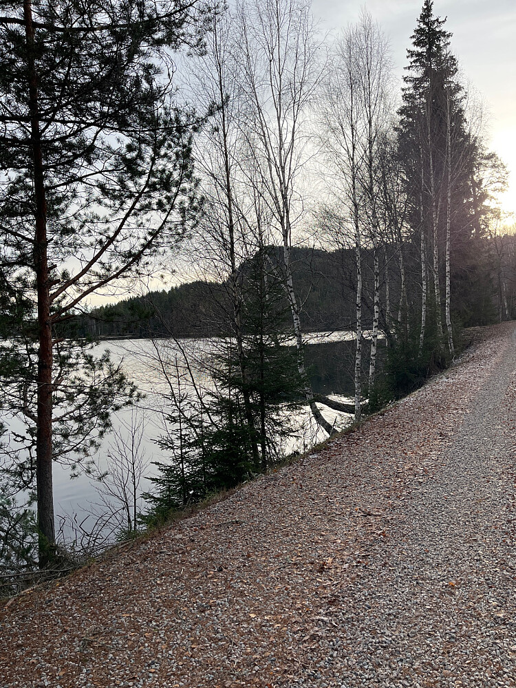 Starten ved Baksjøen og toppen skimtes der oppe