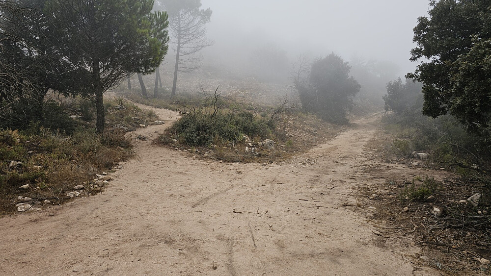 Her kom det opp en vei fra vestsiden av fjellet. Jeg tok stien opp til venstre mot toppen