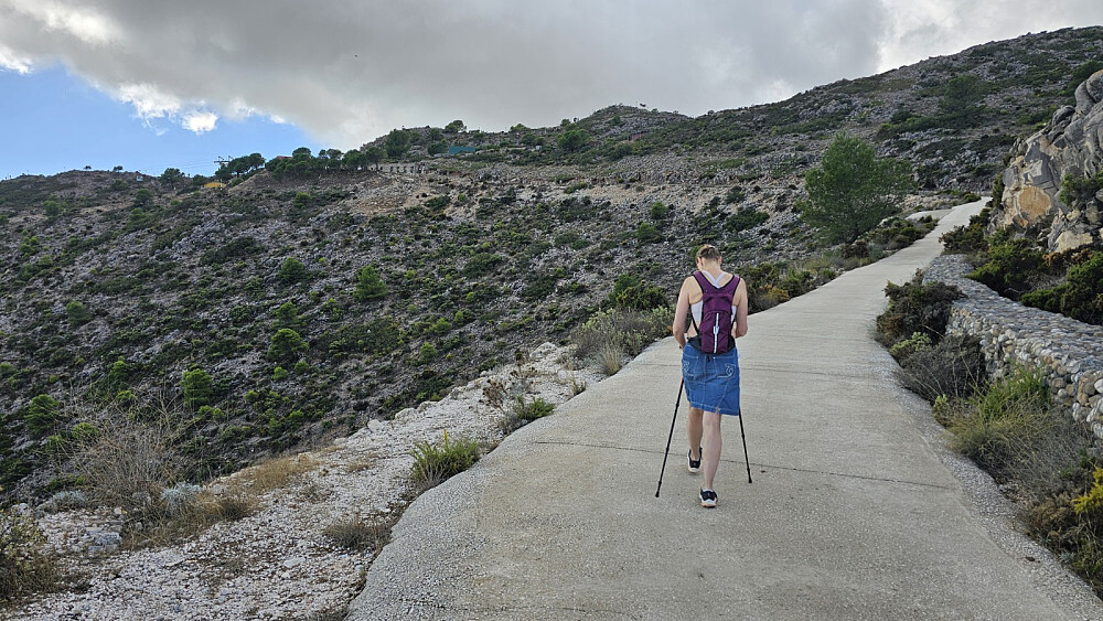 Siste biten gikk på betong. Toppen rett opp fra midten av bildet