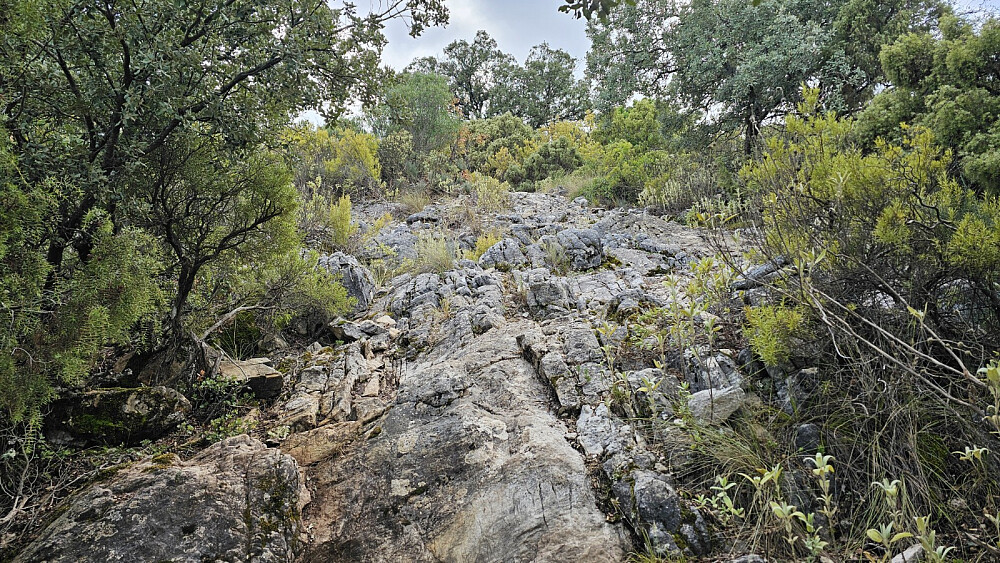 Høyere opp var det å følge slitasjen på berget etter alle som har gått der