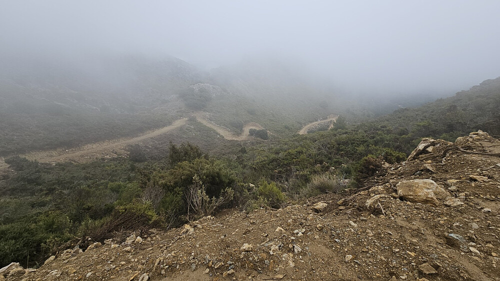 Tilbakeblikk ned veien vi gikk opp