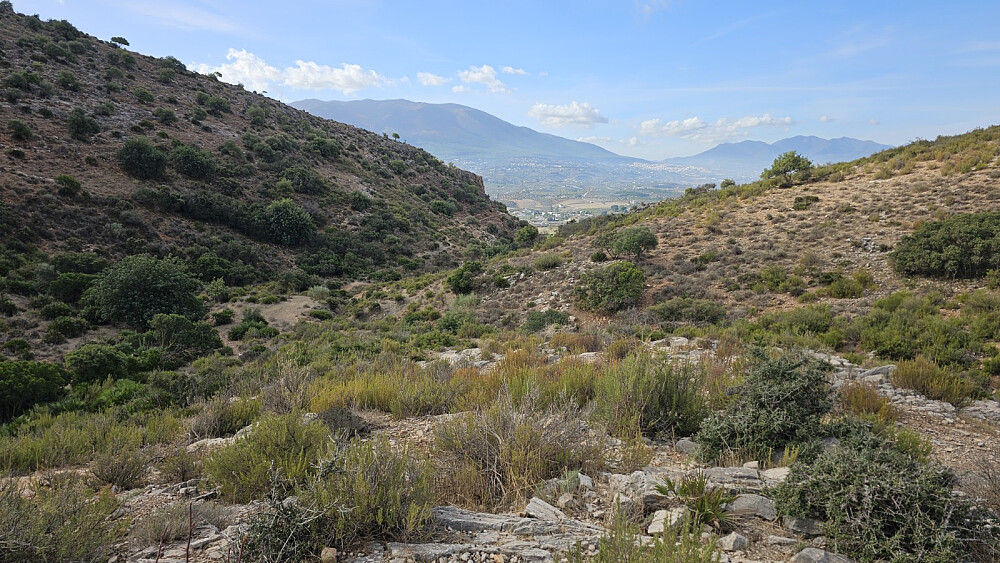 Tilbakeblikk litt opp i åssiden.