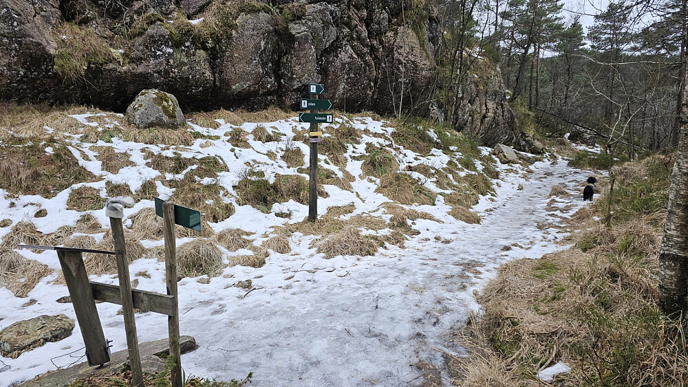 Jeg gikk med brodder da det stedvis var veldig glatt