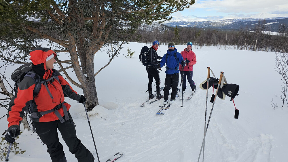 KF, KFW og GW valgte å snu her, men AS og jeg fortsatte opp mot fjellet