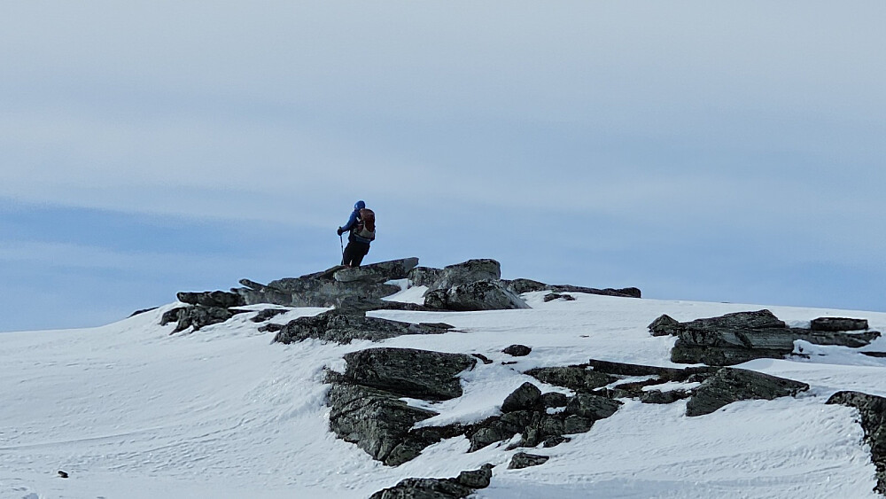 JHA på en liten "strafferunde" opp på søre toppen, på returen, da han ikke gikk oppom på turen inn