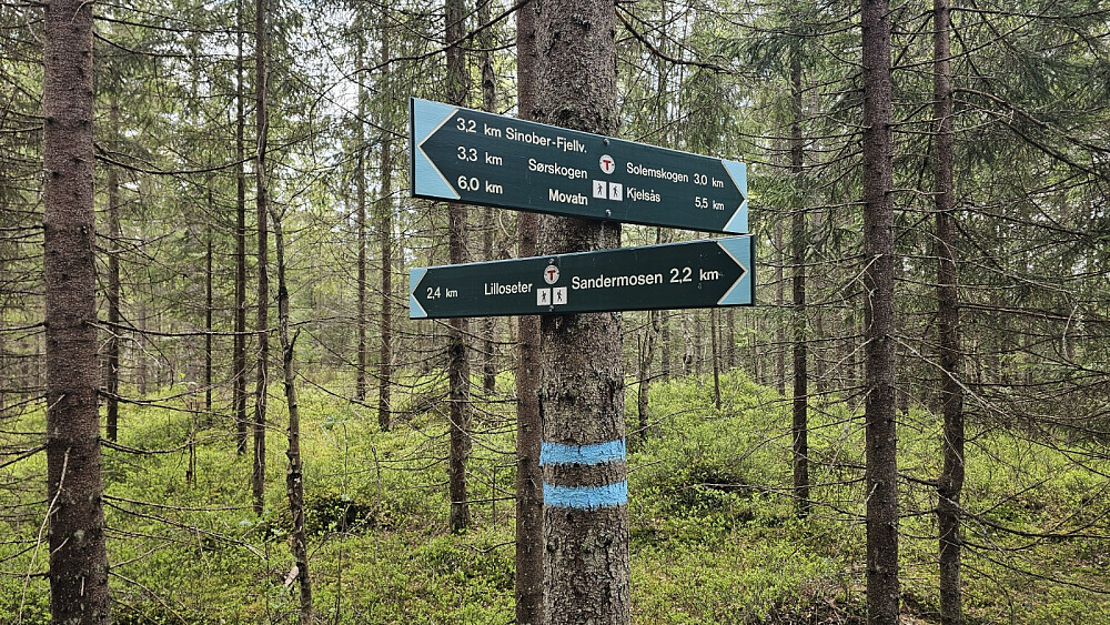 Ikke skiltet til Granberget, men greit å finne frem likevel