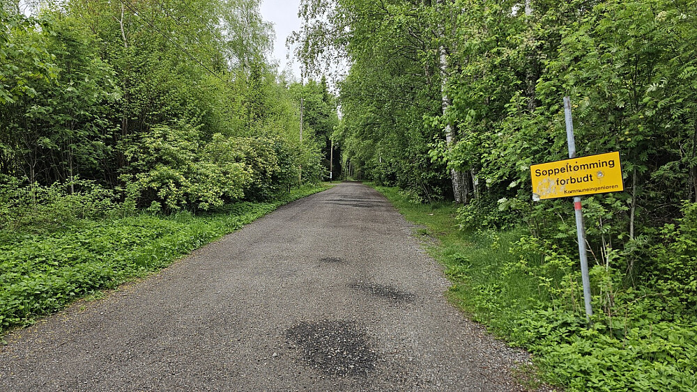 Startet inn på grusvei