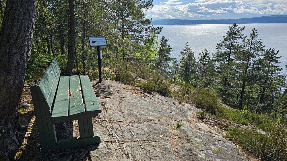 Pauseplaqss et stykke ned mot fjorden
