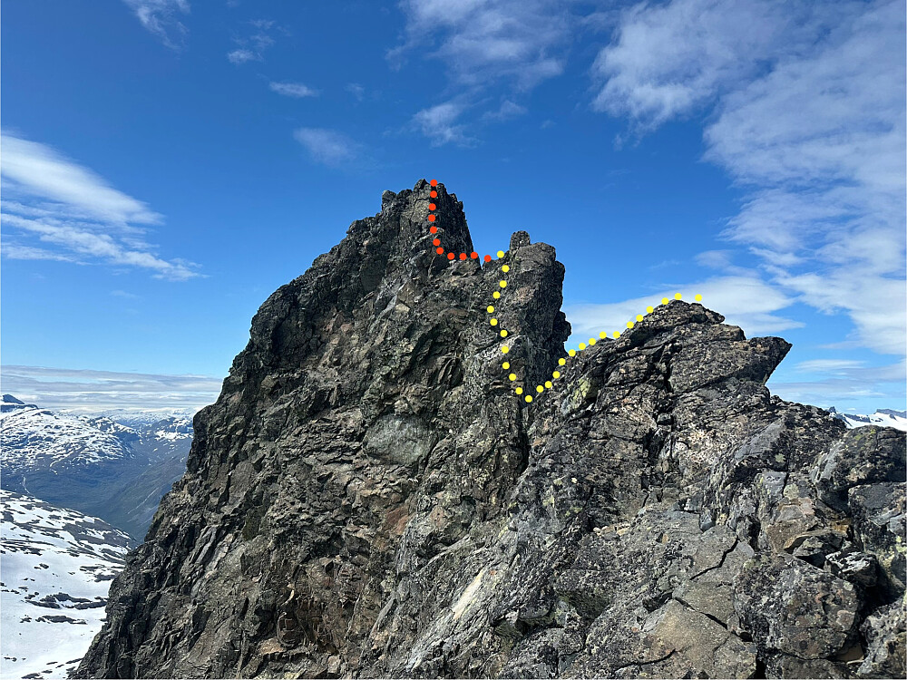 Gul= første lengde. Rød = andre lengde