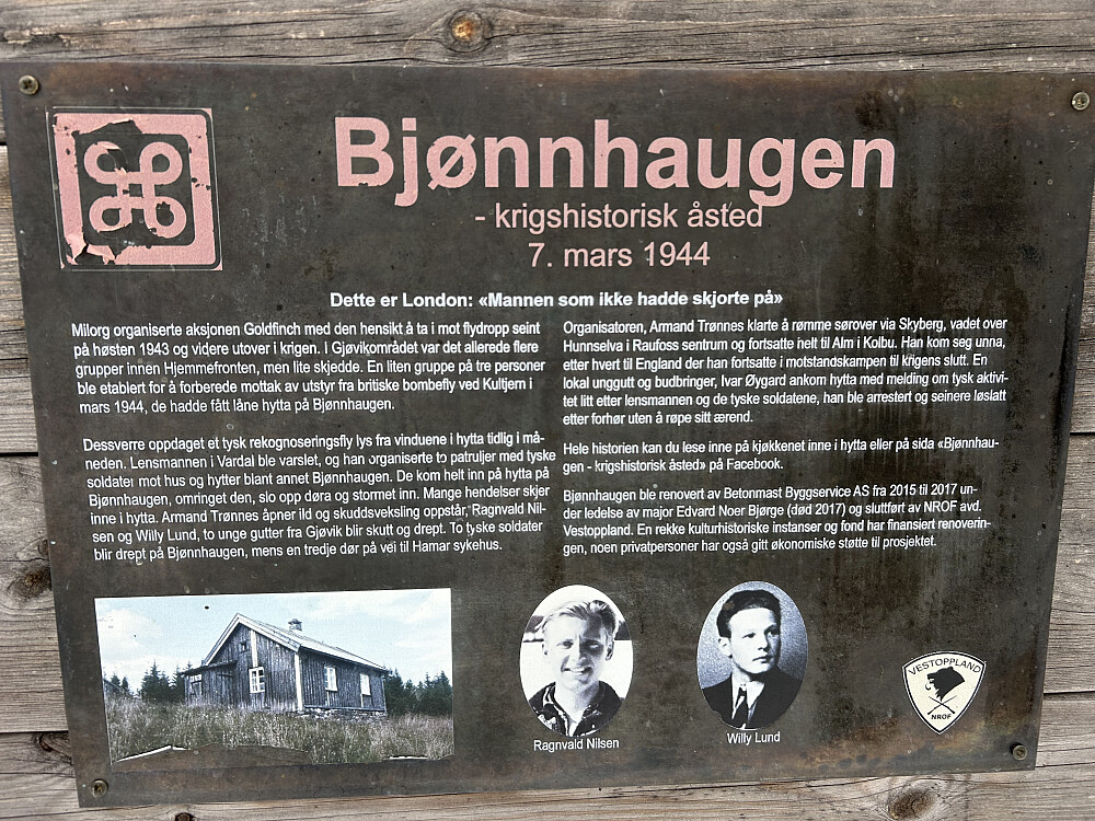 Informasjon på Bjønnhaugen 