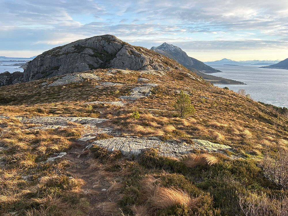 Fint å gå bortover ryggen på Dryna.