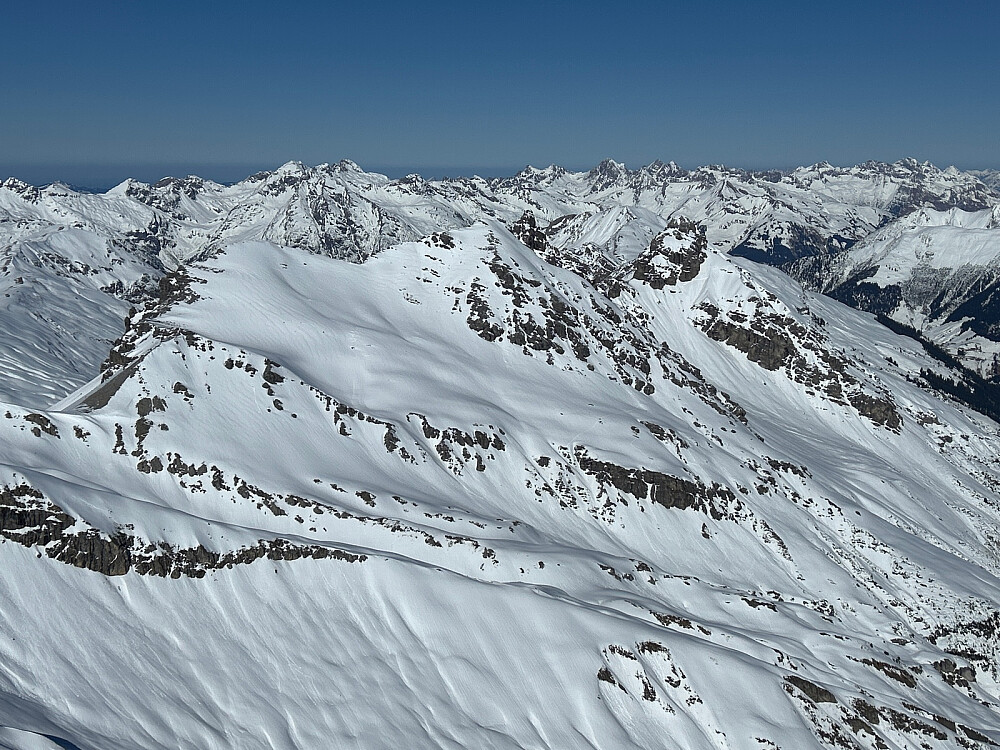 Utsikt fra Valluga på 2809 moh.