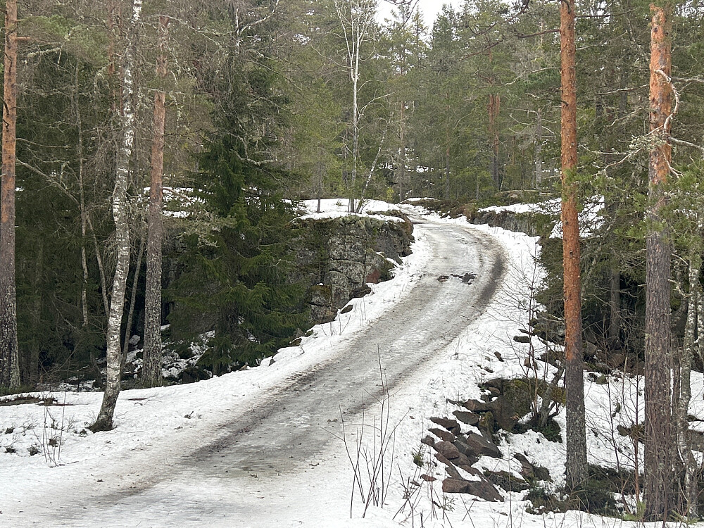 100 meter opp bakken møtte dette synet meg. På tide å snu.