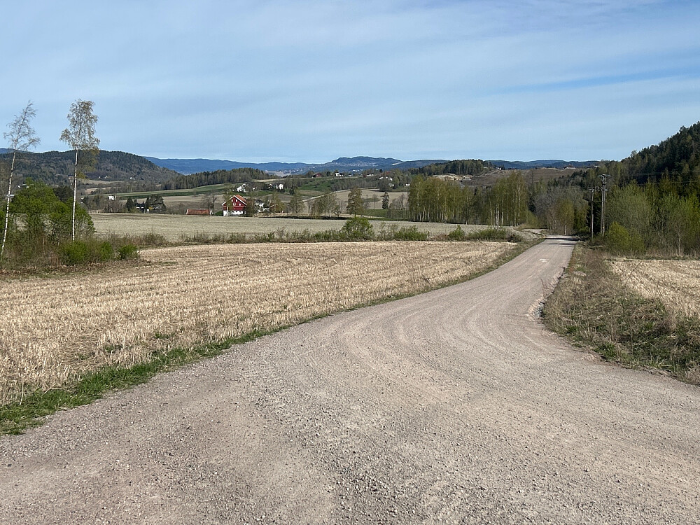 Grusveien oppover til Røysjømarka.