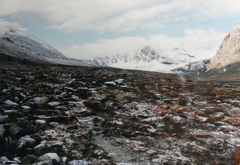 Fra Storflye mot Verkilsdalen. Trolltinden til venstre, så Sagtindan og helt til høyre litt av Vassberget.