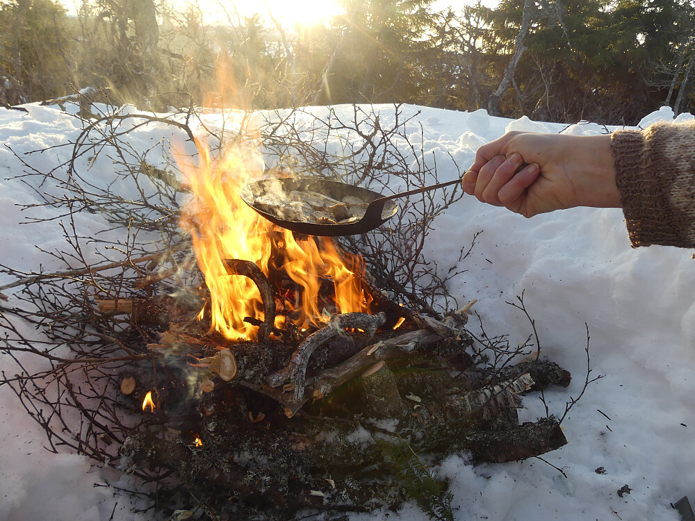 Restene etter julemiddagen nytes i lia nord for Glesåtjenna.