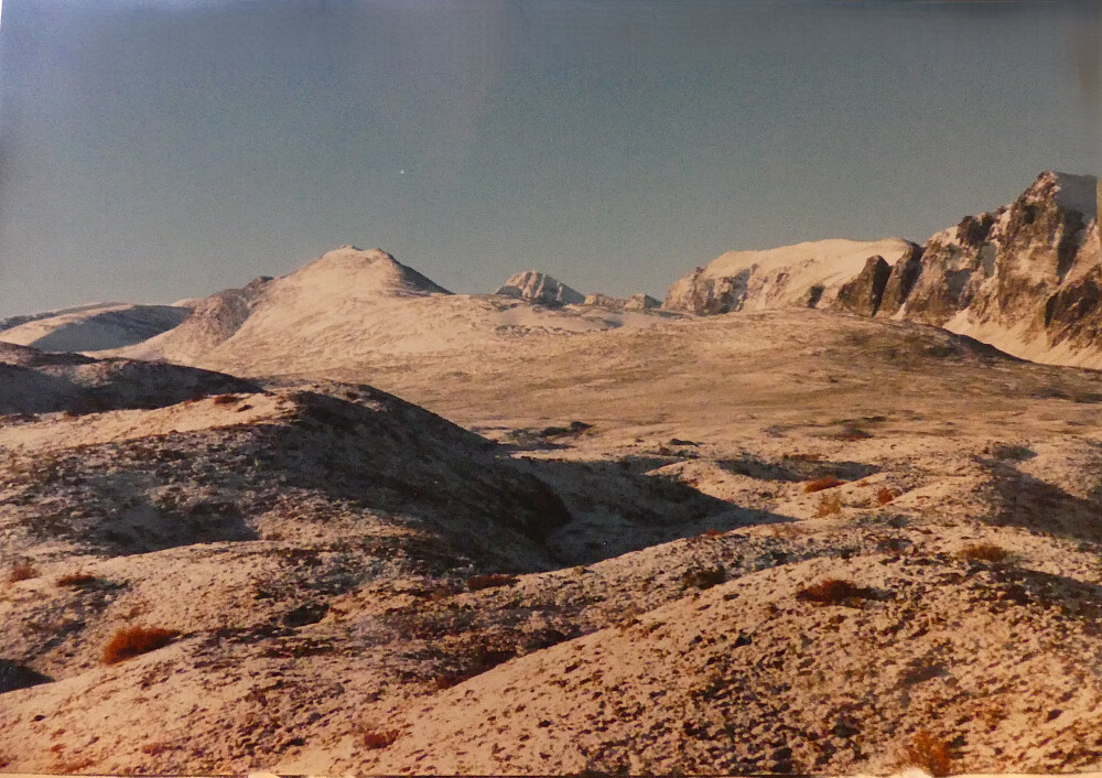 Fra Skranglehaugan og mot, fra venstre: Austre Smedhamran, Storsmeden, Søre Smedhamran og deler av Nørdre Smedhamran.