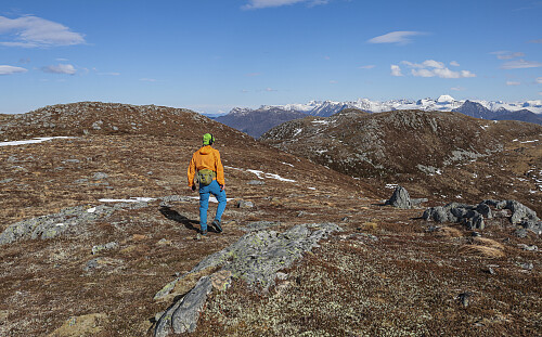 På vei mellom Røddalshorn-toppene