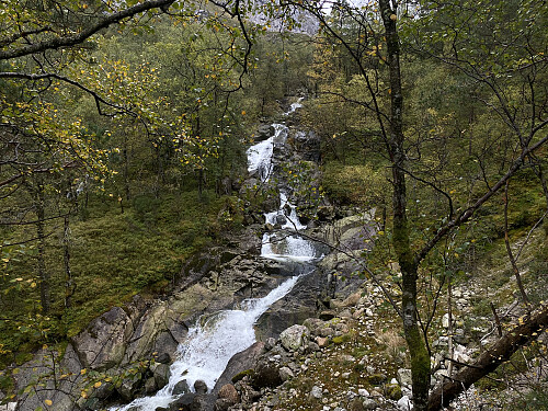 Bilde #2: Stien oppover Eikedalen følger stort sett høyre side av Eikeelva, stedvis helt inntil, og stedvis et lite stykke fra.