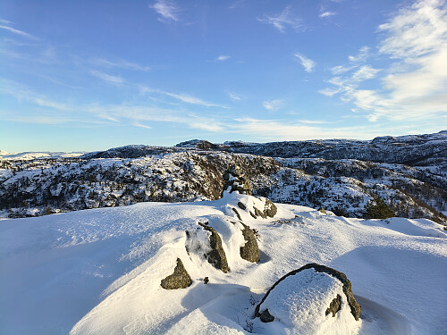 Toppen av Jørmelandsfjellet, 518 moh.