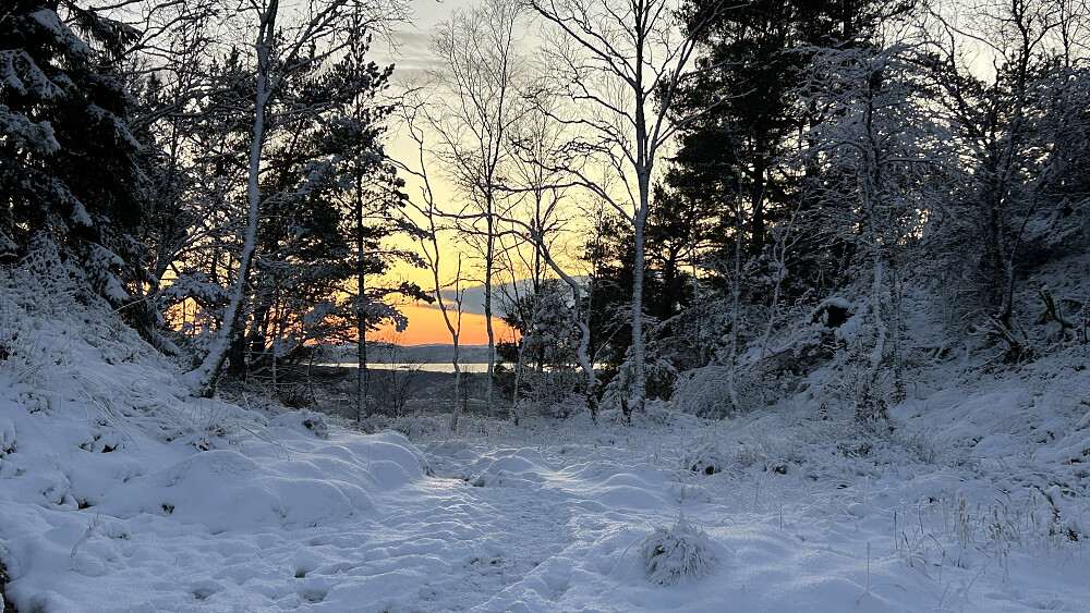 Solnedgang på vei ned