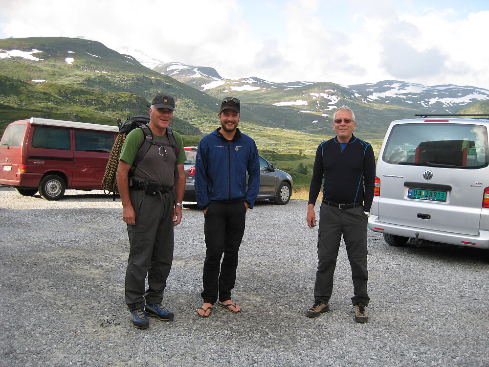 Klar for start fra Turtagrø. Meg til venstre, Sverre Hjelmeland i midten og Leif Havelin til høyre