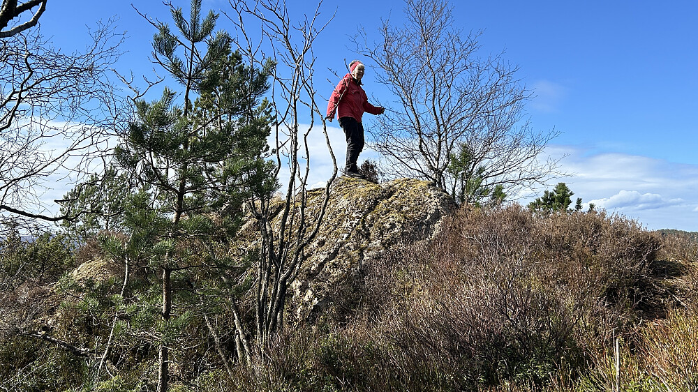 Astrid på toppen av Ørnahaugen ved Bjørge