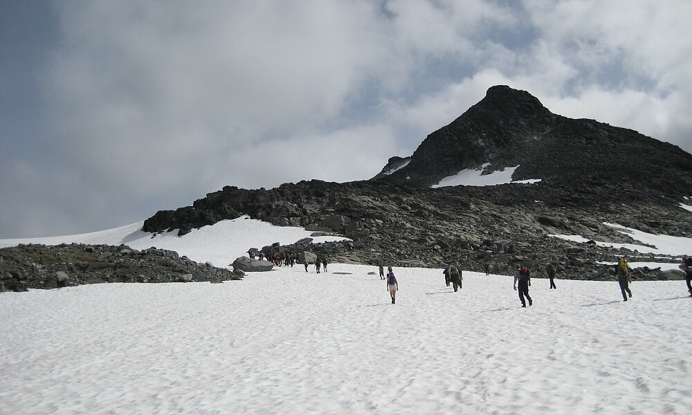 Snøflate før oppstøtet på Falketind
