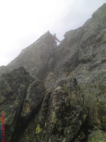 Sverre oppe ved stedet der vi rappellerte fra