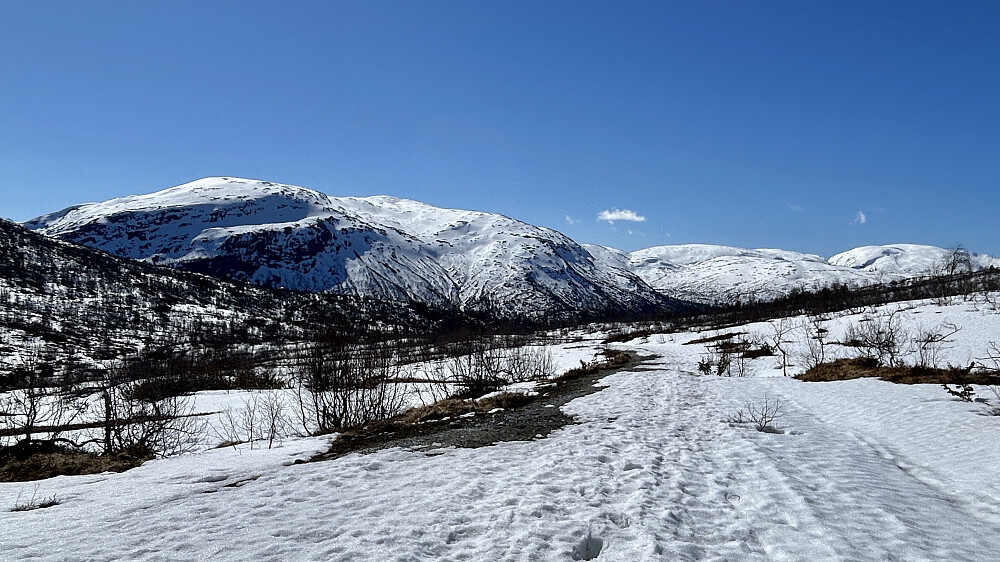 Fra Ljosandalen mot Mjølfjellet og Vesetfjellet