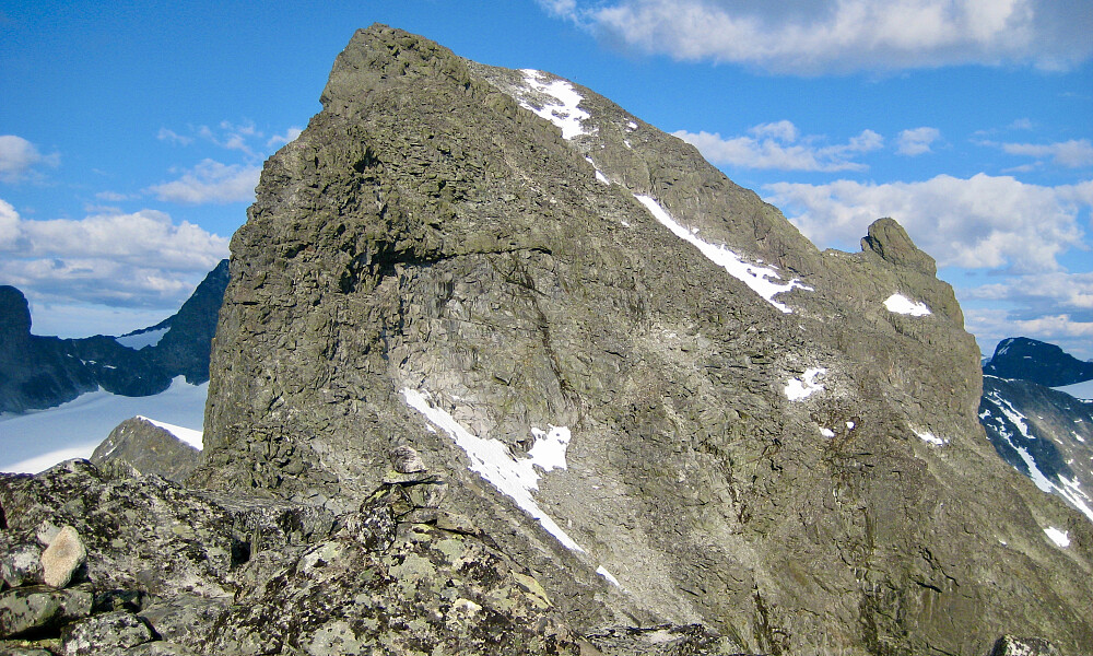 Vestryggen opp mot Skardstinden 2373 sett fra Vestre Skardstind