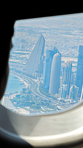 Fancy skyskrapere sett over Qatar