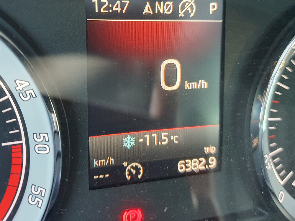 Temperatur ved parkeringen  