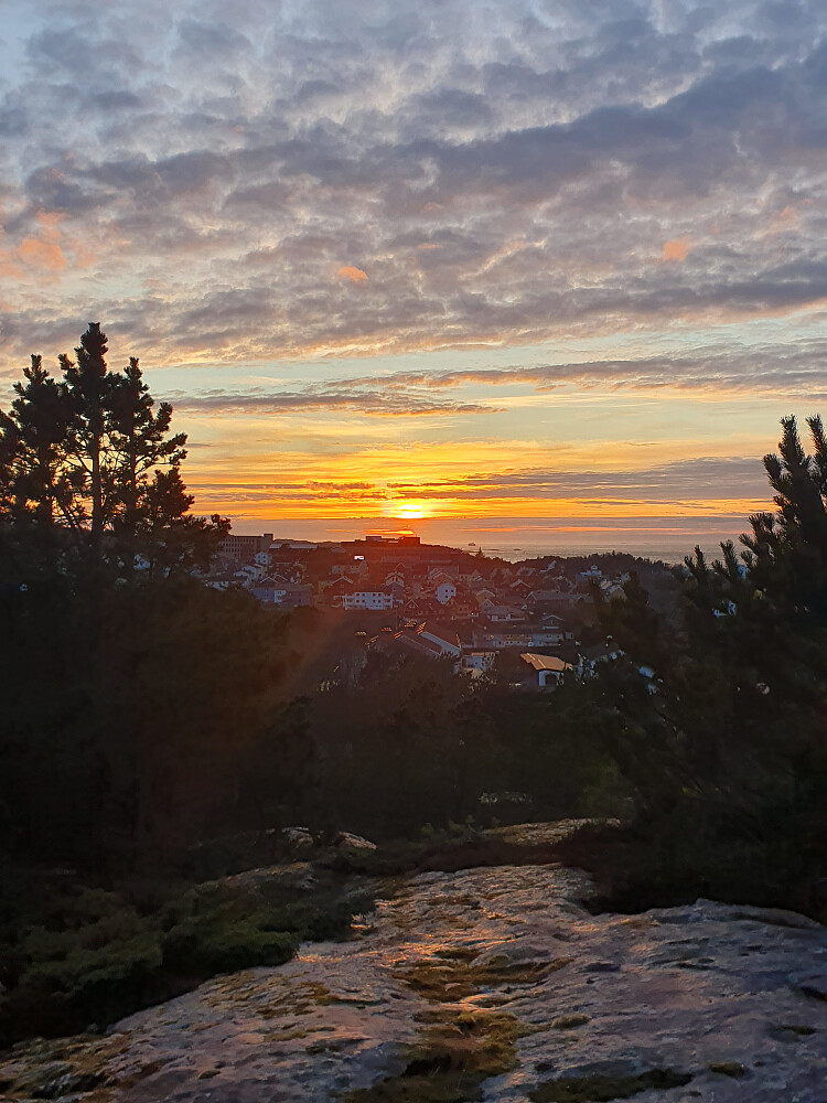 Solnedgang på Stortuva på Gomalandet