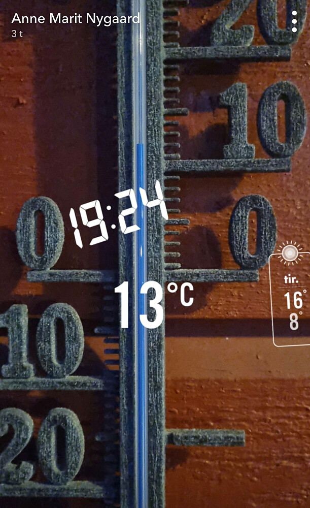 Snap fra Anne Marit, enda varmere i Kristiansund