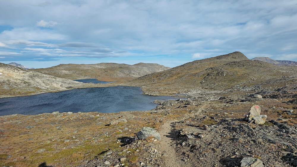 Mellomfjelltjønnin fra grensa mellom Oppdal og Surnadal.