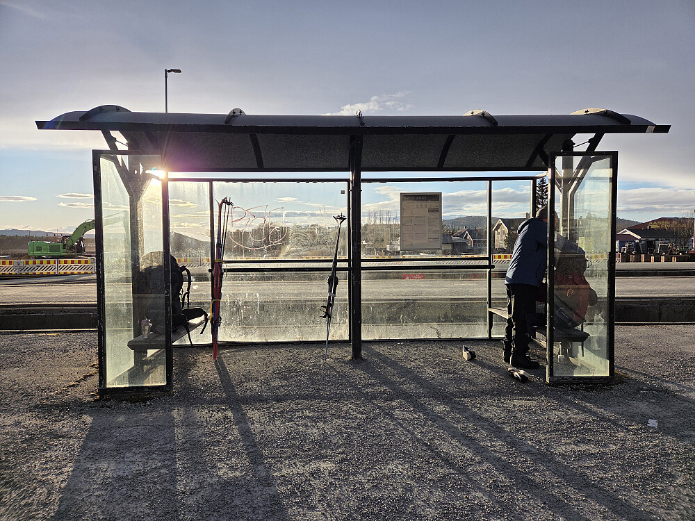 Her var vi tilbake i busskuret i Stjørdal etter 3 dager på tur