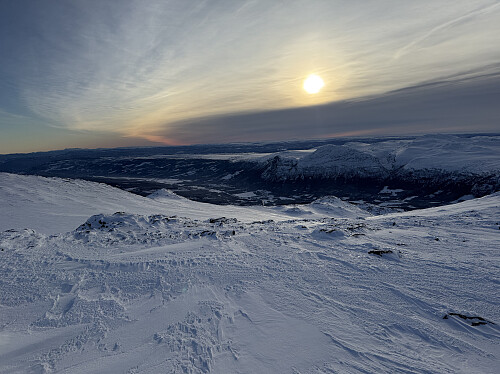 Fra Skurvefjellet (1739 m) mot Hemsedal.