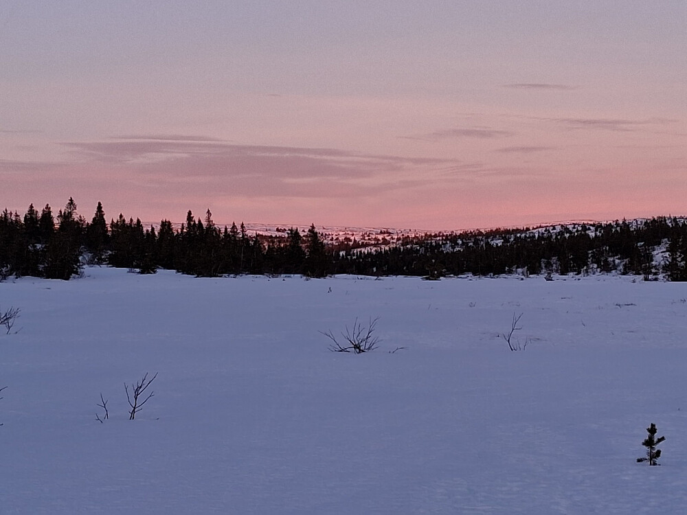 Rød kveldshimmel i nord...