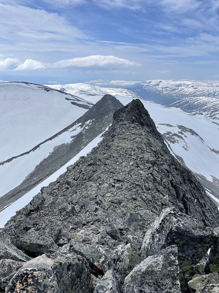 Videre langs sørryggen på Tverrådalskyrkja.
