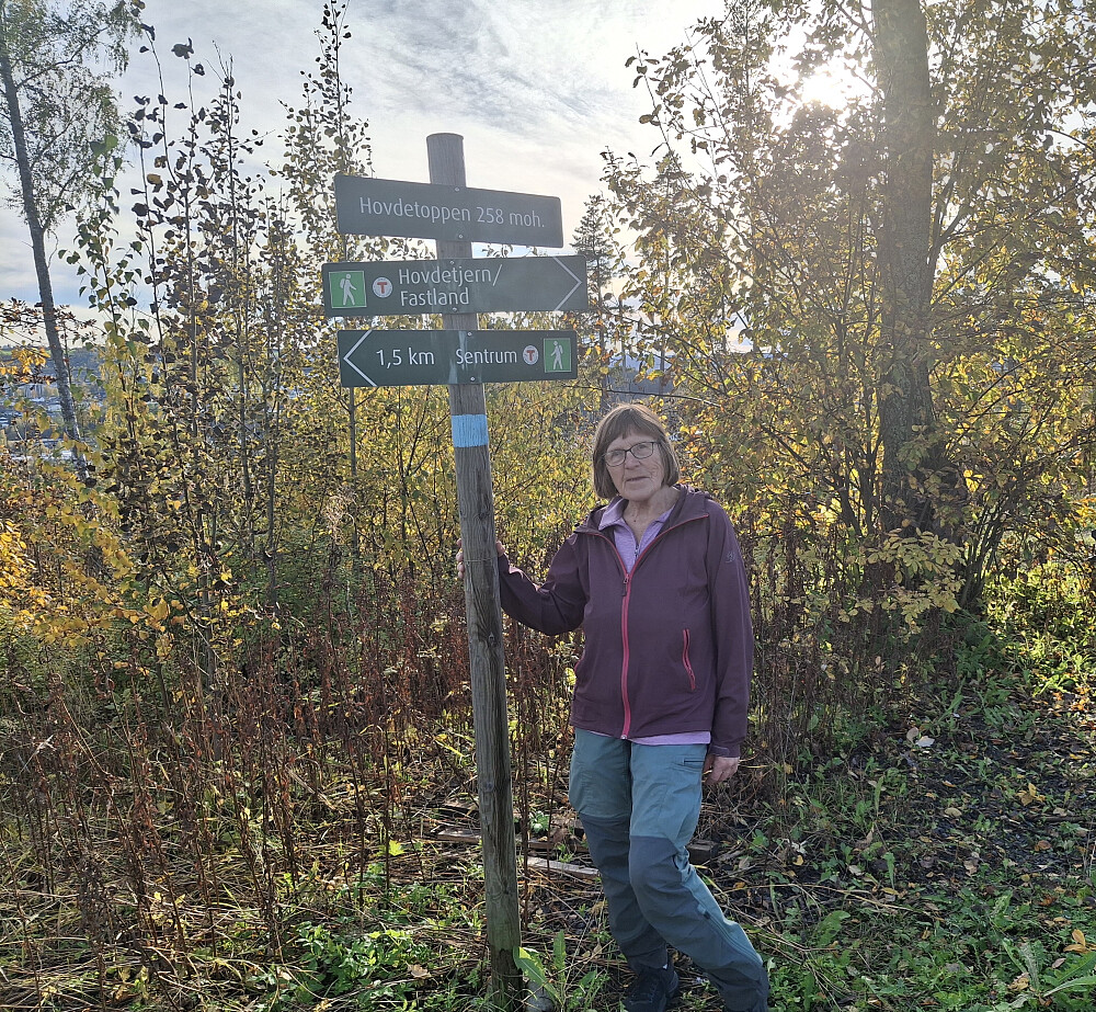 Anne Grete på Hovdetoppen