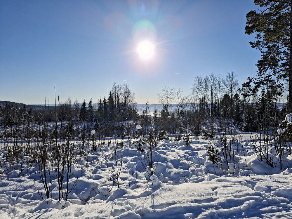 I lysløypa, glimt av Mjøsa
