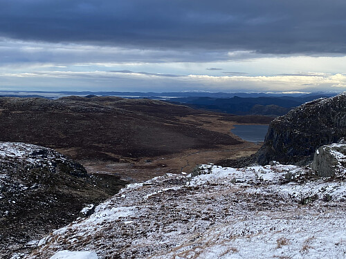 På veg mot Husaheia med utsikt mot Målandsvatnet