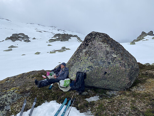 Mat og kaffipause i brukbart le