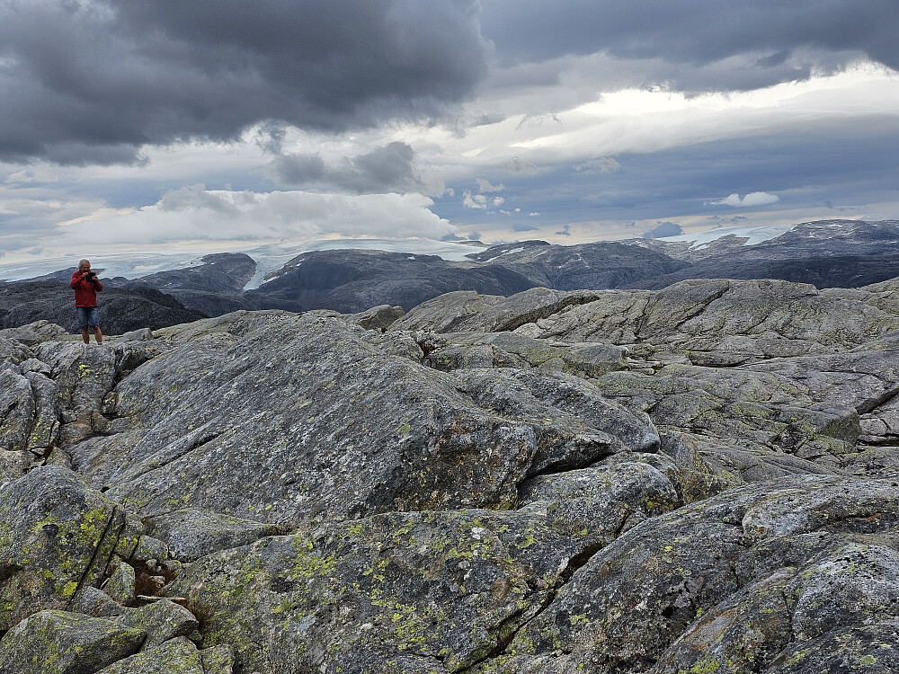 Høyeste punktet på Grønhaug noen meter nordøst for varden