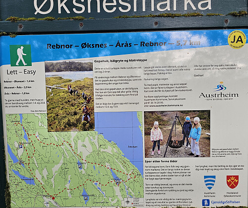 info skilt ved turstart
