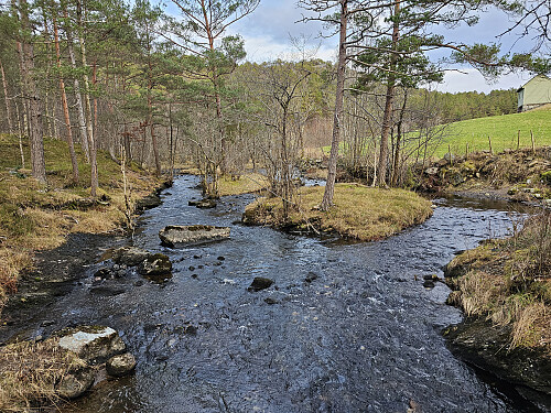 Røyrvikelva rett før fossen