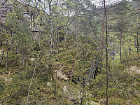 ved skaret og opp en hylle før toppen