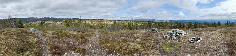 Panorama fra toppen av Fjellstølhaugen.